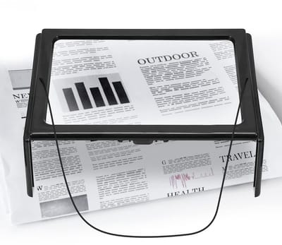 Dailygoods - LED Vergrootglas - Handsfree Leesmagnifier - A4 Formaat - Ideaal voor Senioren - Met LED Licht - Perfect voor Hobby's