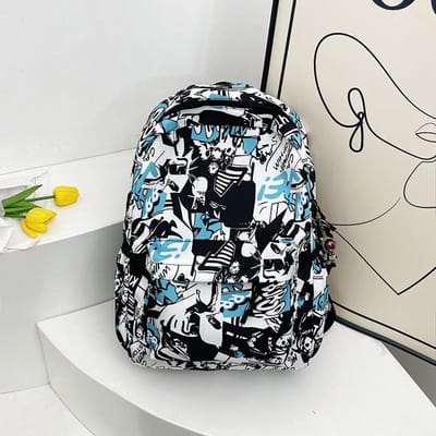 Rugzak met Graffiti Print Grote Capaciteit Casual Schoolrugzak Unisex Multifunctionele Dagelijkse Boekentas voor Tieners School Reizen 30 18 46cm