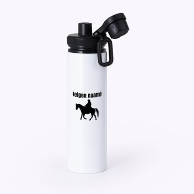 Hacebo® - cowboy op paard met eigen naam waterfles met draaidop zwart - Cowboy - cowboy liefhebbers - wilde westen - verjaardag - cadeau - kado - water fles - 850ML