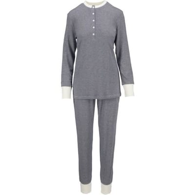 Katoenen dames pyjama nachtblauw Ringella - Blauw - Maat - 36