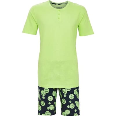 Ringella Katoenen shortama tennisballen groen Groen man 50