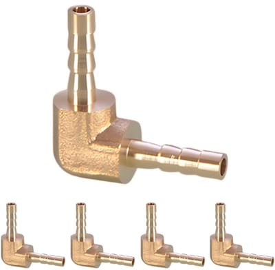 Dailygoods- Slanghouder Messing 90 Graden - Fitting - Elleboog Connector - Universeel - 5 Stuks - Duurzaam Materiaal
