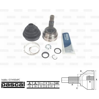 Homokineet reparatie set, aandrijfas PASCAL G1W004PC