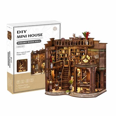 Meedeer Miniatuur Bouwpakket-DIY Book Nook Kit-Een sprookjesachtige leeszaal-Met LED-hoge bedienbaarheid-DIY poppenhuis-3D Houten Modelbouw-Knutselsets voor volwassenen-Verjaardagscadeau Kerstmis