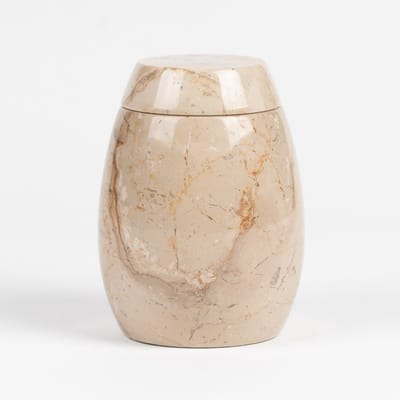 Natuursteen Urn Middel 750 ml Marmer Beige - Urn voor Menselijke As - Crematie Urn voor As Volwassenen - Dieren Urn voor As Crematie - Urn Hond - Urn Kat