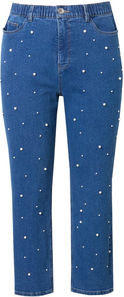 Studio Untold - Dames - Mom jeans sierkraaltjes 5-pocket - Klassiek blauwe denim - Maat 44