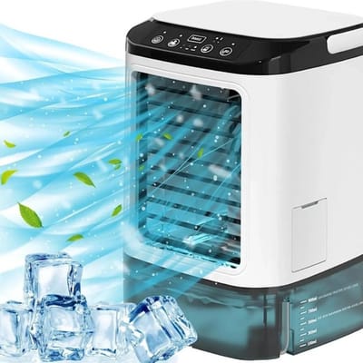 WNHB® Mobiele Aircooler Zonder Afvoerslang – Draagbare Airco met 3 Snelheden – Voor Slaapkamer Woonkamer Bureau – Stil en Energiezuinig – Wit