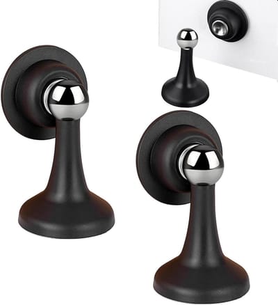 Magnetische Deurstopper - Deurvanger Set - Huishoudelijk Gebruik - Zonder Boren Installatie - 2 Stuks - Grijs
