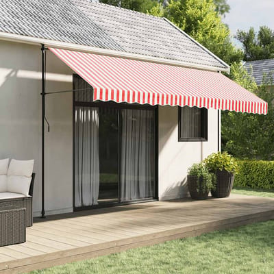 vidaXL - Vervangingsdoek - voor - luifel - 450x350 - cm - polyester - rood - en - wit