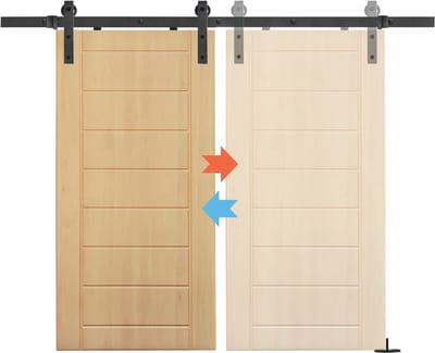 Froadp Schuifdeursysteem, schuifdeurbeslag, geleiderail, houten deur, schuifdeuren, zwart, max. belasting 130 kg, metalen deuren, houten deur, schuifdeur, accessoires, schuifdeuren, binnendeuren, voor
