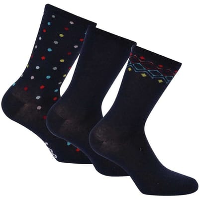 Lee Dames Katoenmix Enkel Sokken (Pak van 3) (Blauw)