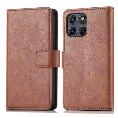 imoshion Hoesje - Geschikt voor Motorola Moto G77 - Luxe Bookcase - Bruin