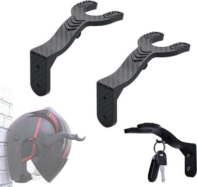SVN® Helmhouder - Helm Houder - Helm Kapstok – 2 Pack - Helm Standaard - Motorhelm Steun – Wandsteun Ophangsysteem – Draaibare Houder - Zwart - ‎22cm x 17cm x 7cm