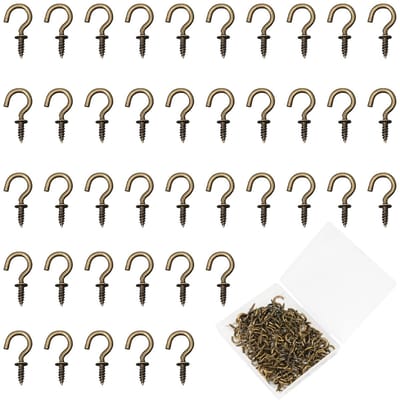 Dailygoods- Schroefhaken 120 Stuks - Klein 1/2 Inch - Haken voor Schroeven - Ophanghaken voor Planten - Decoratieve Haken - Geschikt voor Hout - Haakjes
