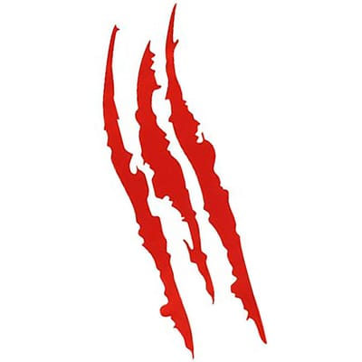 2 Stuks Klauw Auto Stickers Cool Uniek 35cm Lengte Monster Klauw Auto Sticker voor Koplampen Motorkap Rood rood