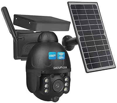 4MP HD Zonne Camera met Bewegingsdetectie en Nachtzicht - Draadloze Outdoor Beveiligingscamera