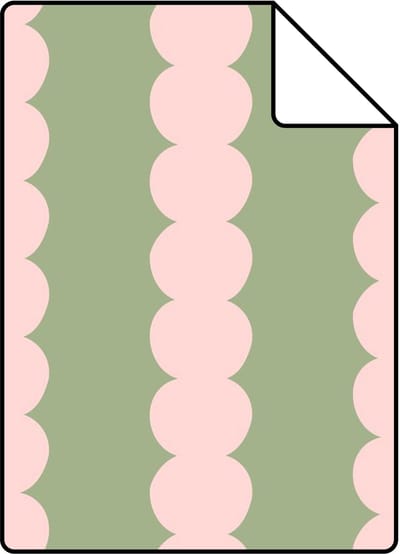 Proefstaal ESTAhome behang grafische print licht roze en groen - 26.5 x 21 cm - 132138-S
