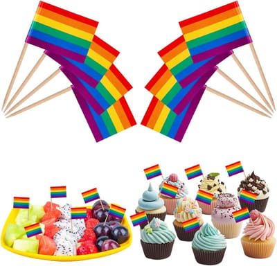 SolidKeus - 200 Stuks Mini Regenboog Vlaggen Cocktailprikkers voor Feestdecoratie