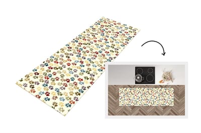 Keukenloper - Loper keuken - Patronen - Hond - Poten - 150x50 cm - Keukenloper vinyl