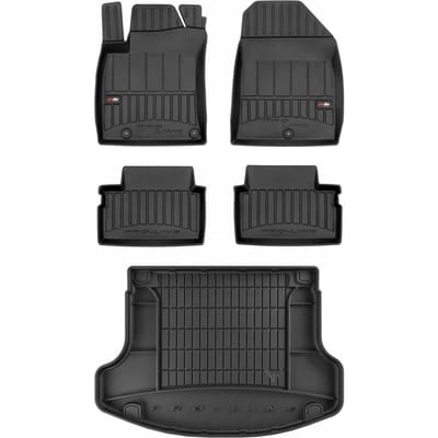 FROGUM PROLINE 3D Set - Rubberen Automatten + Kofferbakmat - Geschikt voor HYUNDAI i30 Fastback (vanaf 2017) - Zwart