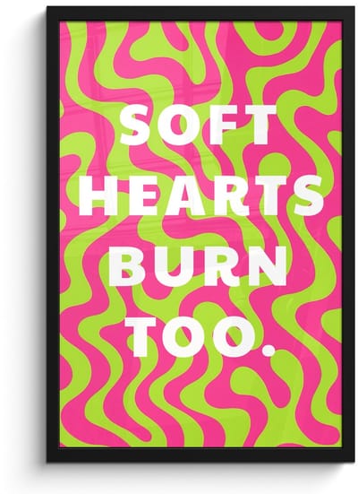 Poster in lijst - Fotolijst 40x60 cm - Posters - Abstract - Quote - Centraal - Roze - Posterlijst zwart - Decoratie - Wanddecoratie woonkamer - Muurdecoratie slaapkamer