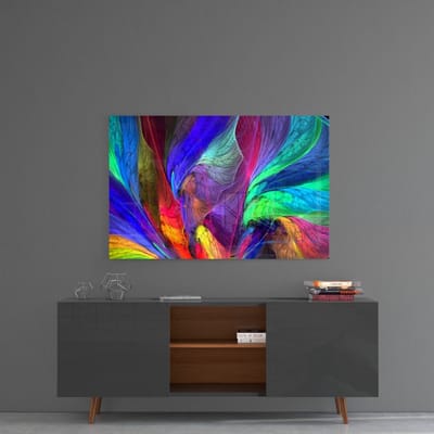 Kleurrijke patronen glas schilderij
