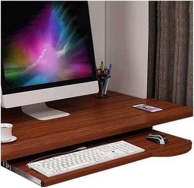 Toetsenbordlade Hout - Bureauverlenging Plank - Ergonomisch Werken - Uittrekbaar Schuifmechanisme - 60x26cm of 70x26cm - Mouw Hout