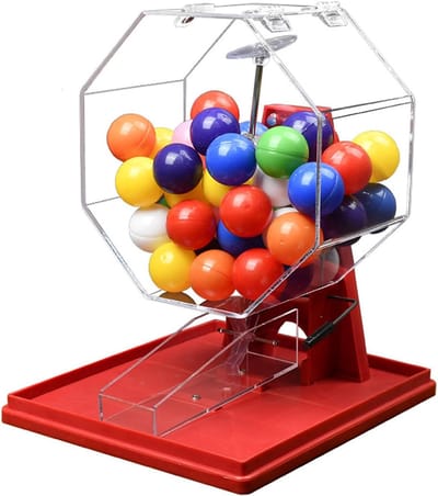 Handmatige Loterijmachine - Bingo Kooi - Feestelijke Spelletjes - Stabiel Ontwerp - Acryl Metaal - Rood