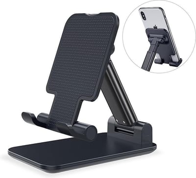 Universele Tablet Standaard Verstelbare Mobiele Telefoon Houder - Bureau | iPad / iPhone Tafel Standaard | Zwart/ Wit  | in hoogte verstelbaar
