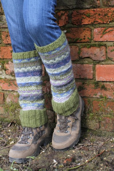 Pachamama - Wollen beenwarmers met ingebreide patronen - Olive - Fair trade - 100% wol