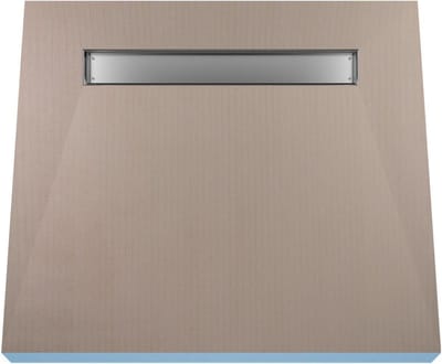 Betegelbare doucheplaat 100 x 100 cm Pure Oneway Wiper Showerlay doucheplank eenzijdig aflopend afvoer van roestvrij staal