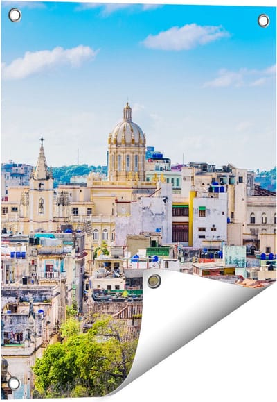 Gards Tuinposter Havana Stad in Cuba - 40x50 cm - Tuindoek - Tuindecoratie - Wanddecoratie buiten - Tuinschilderij