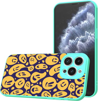 Smartphonica Telefoonhoesje Geschikt voor iPhone 11 Pro met Smiley en Emoji opdruk - TPU Back Cover Case Smiley and Emoji Design - Turquoise geschikt voor iPhone 11 Pro