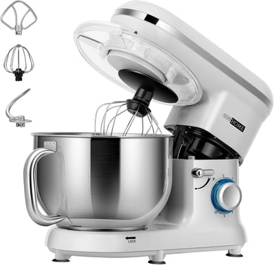 Keukenmachine 5,7 Liter met 10 Snelheden en Pulsfunctie - Kneedmachine met Spatbescherming
