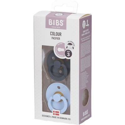BiBS - Colour Collection - Stage 3 Fopspeen - 18+ maanden - 2 stuks - Iron / Baby Blue