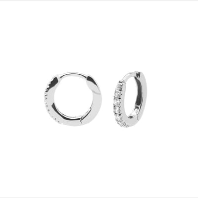 Karma - oorbellen - Oorringen - rond - strass - 925 Sterling zilver - 12 MM