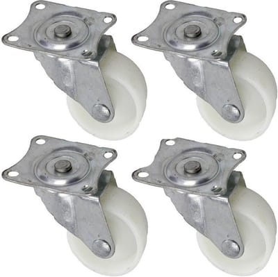 Benson Zwenkwieltjes - 8x - wit - 32 mm - Zwenkwielen - Transportwieltjes - Transportwielen