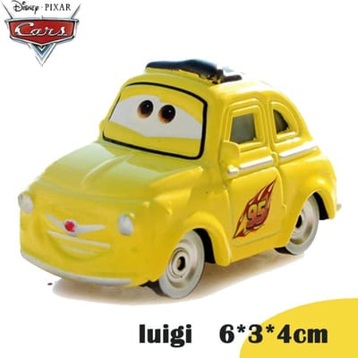 Pixar Cars 2 Flash McQueen Finn McMissile Luigi Guido Shérif Martin Flo 1:55 Voiture Jouet pour Enfants en Alliage Métallique Moulé sous Pression