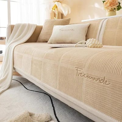 Zachte Warme Bankhoes voor Woonkamer Luxe Antislip Effen Banken Kussen Mat Verdikken Pluche Bankhanddoek Woondecoratie Vier Seizoenen A 70x70cm 1pc