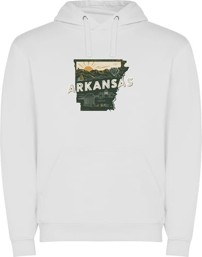 Witte Wanna have hoodie voor de echter Amerika / Verenigde Staten liefhebber, de Amerikaanse staat Arkansas Print Full Color Color merk Roly maat M