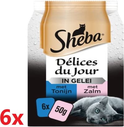 Sheba - Delices Du Jour Vis In Gelei - Kattenvoer - 6 verpakkingen van 6x50g