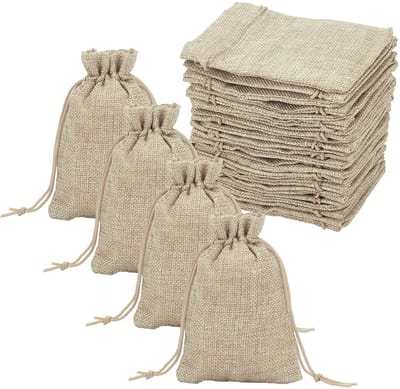 Dailygoody - Jute Packaging Pouches - 100 stuks - Herbruikbare cadeautassen - Bruin - Voor bruiloften en feesten - Creatief en praktisch