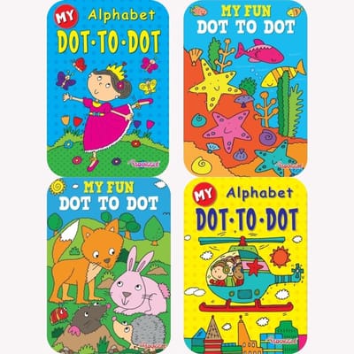 Puzzelboek Set - Leerboekjes Kinderen - Vroeg Leren - 4 Delige Set - A4 Formaat - Meerkleurig