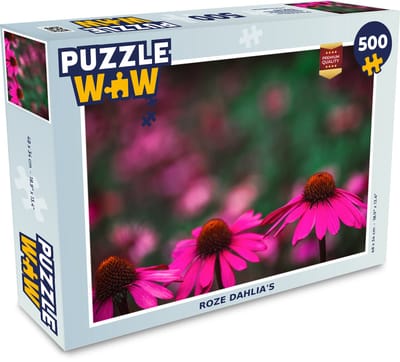 Puzzel Roze dahlia's - Legpuzzel - Puzzel 500 stukjes