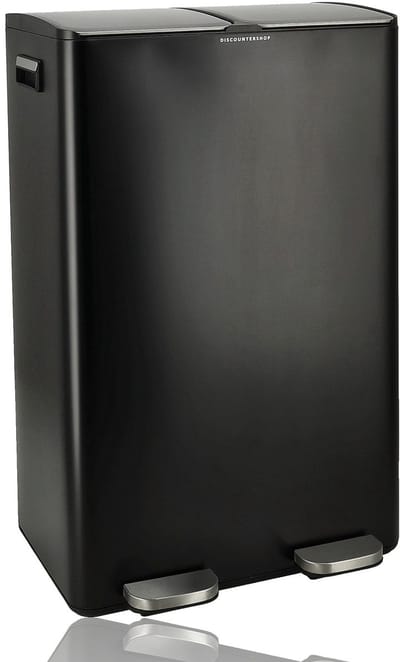 Prullenbak 60 Liter 2x30L Afvalscheiding – Pedaalemmer RVS Zwart – Soft Close – Dubbele Vuilnisbak Keuken