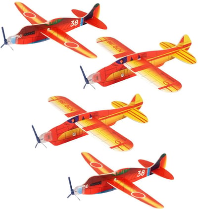 Henbrandt Speelgoed luchtmacht vliegtuigen Airgliders - 4x stuks - echt vliegend - uit Amerika - 19 cm - Historische vliegtuigjes