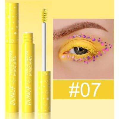 Kleurrijke Krulmascara Podium Make-up Waterdicht Groene Mascara Crème Blauw Paars Krullend Verlengend Sneldrogend Wimper Make-up geel