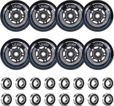 Inline skate wielen - Skeeler wielen set - Soepel rijden - ABEC 9 kogellagers - 80 mm 8 stuks