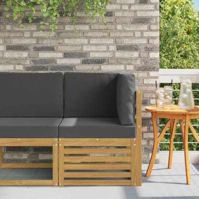 vidaXL - Buitenhoekbank - Massief - Acacia - Hout - Wit