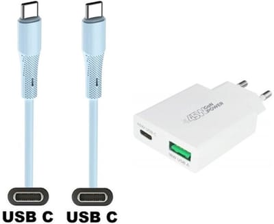 45W super snellader met 2 poorten + 1,0m USB C naar C kabel. Universele PD PPS lader. Compacte GaN oplader adapter past op Google Pixel 1, 2, 2XL, 3, 3XL, 3a, 3a XL, 4, 4XL, 4a, 5, 5a, 6a, 7, 7 Pro, 8, 8a, 8 Pro, 9, 9 Pro, 9 Pro XL, 9 Fold, C, XL